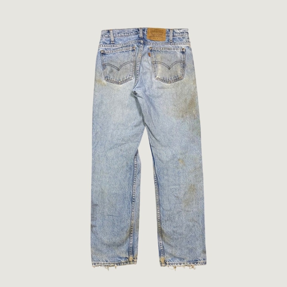 Vintage Levis 505 Orange Tab Jeans Light Wash Distressed Workwear 30x30